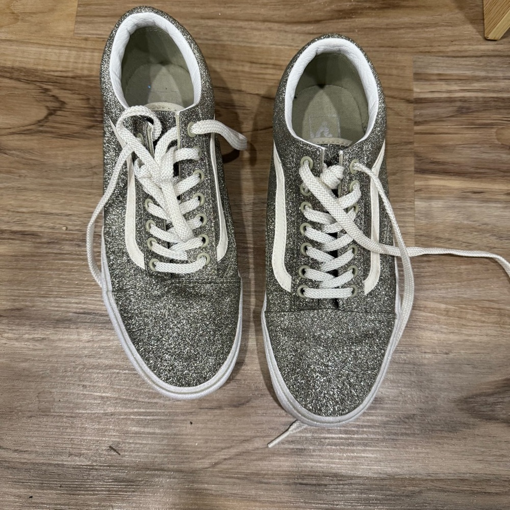 Vans Silver Glitter Old Skool Sneakers